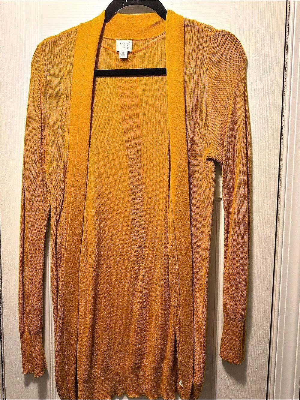 Long Cardigan in Orange Size Medium